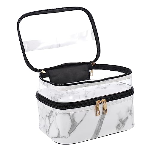 VALICLUD Reisepflege Kosmetiktasche Transparente Doppelschichtige Aufbewahrungstasche Marmor für Damen für Kosmetik und Hautpflege Langlebig und Praktisch VALICLUD Reisepflege Kosmetiktasche Transparente Doppelschichtige Aufbewahrungstasche Marmor für Damen für Kosmetik und Hautpflege Langlebig und Praktisch von VALICLUD