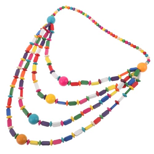VALICLUD Retro-Boho-Halskette mit Holzperlen für Damen, klobige Holz-Halskette, mehrlagiger Schmuck für den Sommerstrand und festliche Partys von VALICLUD