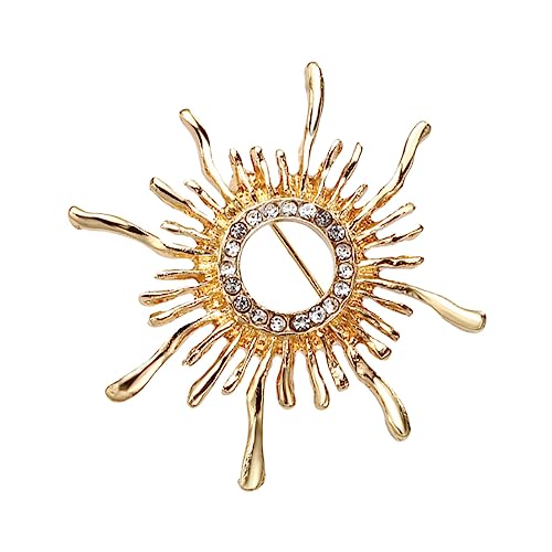 VALICLUD Retro Brosche Sonnenblume Goldfarbene Dekorative Anstecknadel Design Kleidung Dekoration für Damen Vielseitiger Vintage Brustpin für Kleider Schals Taschen von VALICLUD