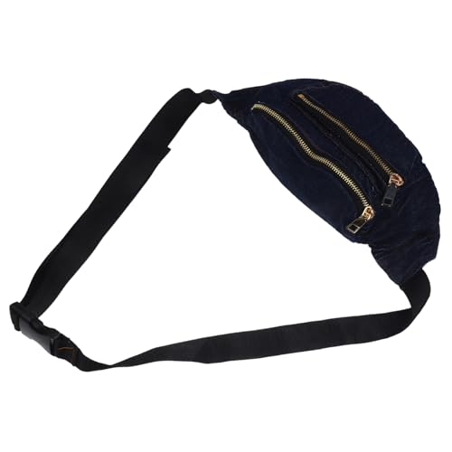 VALICLUD Retro Denim Bauchtasche Damen Waschbar Crossbody Brustbeutel Mode Vintage Stil Tiefe Blautöne Komfortabel Robust Alltag Dating Tasche von VALICLUD