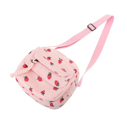 VALICLUD Süße Mini-handytasche Für Damen Erdbeer-umhängetasche Aus Cord Kleine Handygeldbörse Mit Retro-design Tragbare Reisetasche Für Mädchen von VALICLUD