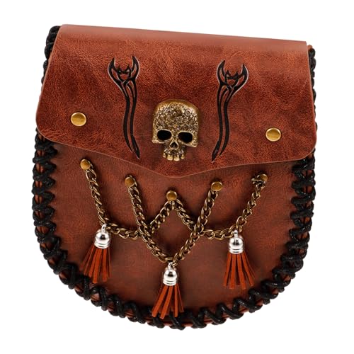 VALICLUD Retro Pu Kunstleder Gürteltasche Für Damen Und Herren Mittelalterliche Hüfttasche Für Cosplay Und Reisen Große Kapazität Leicht Tragbar Vintage Design Wasserabweisend von VALICLUD
