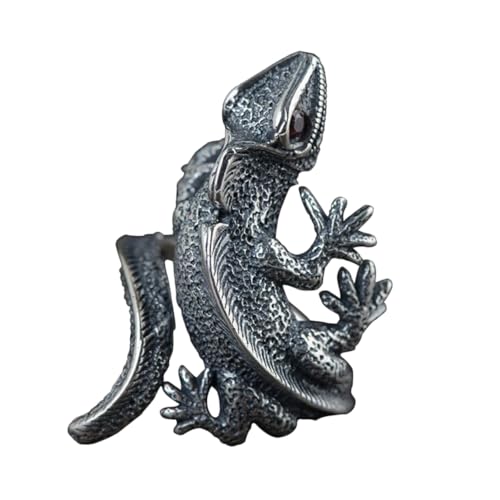 VALICLUD Retro Gothic Rings für Herren und Damen Verstellbarer Vintage Lizard Wrap Ring mit Rotem Auge Cooles Tier design Schmuckaccessoire für Halloween Partys und Alltag von VALICLUD
