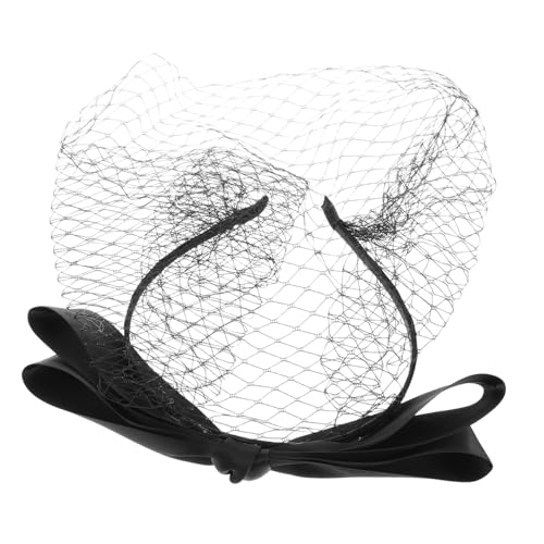 VALICLUD Retro Haarschmuck Mit Netz-veil Und Schwarzem Schleifenakzent Für Hochzeiten Bälle Beerdigungen Und Kirchenveranstaltungen Modischer Kopfschmuck Für von VALICLUD