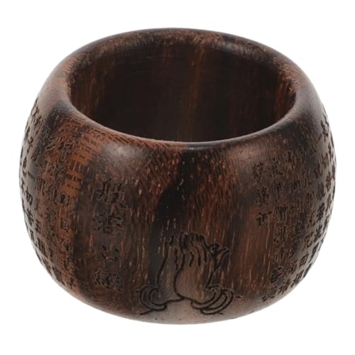 VALICLUD Retro Holz Daumenring Tigerstreifenmuster Buddhismus Finger Schmuck Herren Damen Natürlicher Handgefertigter Holzring mit Glatter Oberfläche und Komfortablem Sitz von VALICLUD