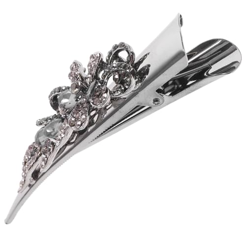 VALICLUD Retro Horn Haarzubehör Haarklammer Haarspangen Für Mädchen Lockig Funkelnd Haarzubehör Für Mädchen Haarschmuck Haarstylingzubehör Modische Haarspangen Frauenclip Kristall Grau von VALICLUD