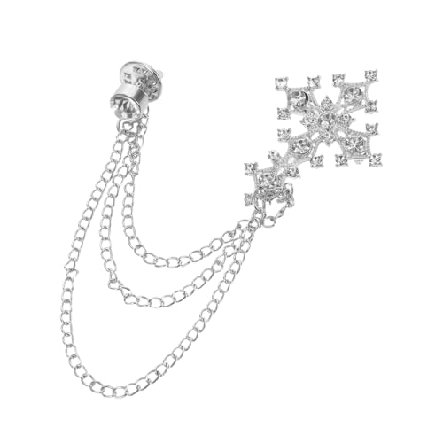 VALICLUD Retro Kreuzbrosche mit Funkelnden Strasssteinen Metallischer Punk-stil Anstecknadel Lange Kettenbrosche Modisches Accessoire für Mädchen Anzug Kleid Schal und Streetwear von VALICLUD