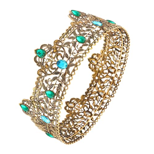 VALICLUD Retro Krone für Männer Midieval Hochzeitskrone mit Blauen Dekorative Kopfbedeckung für Hochzeiten Geburtstagsfeiern und Besondere Anlässe Robuste Metallkrone von VALICLUD