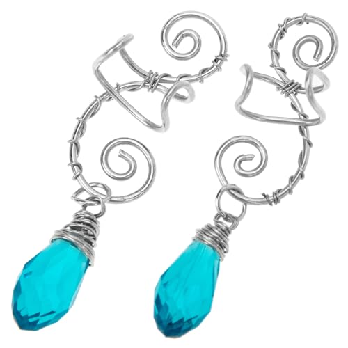 VALICLUD Retro Ohrclip Damen No Piercing Ohrschmuck mit Glitzer Anhänger Vintage Elfen Ear Cuff Schmuck Geschenkidee für Besondere Anlässe Wie Geburtstag Valentinstag Weihnachten von VALICLUD