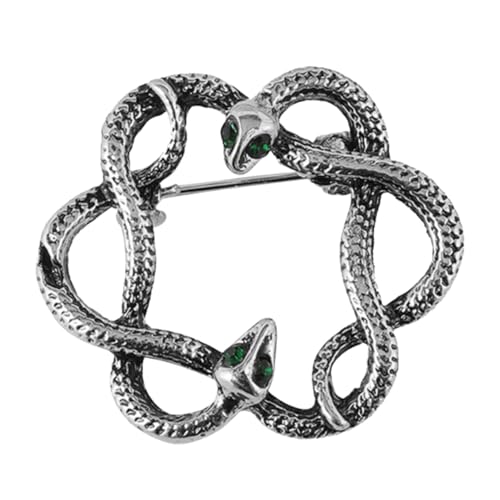 VALICLUD Retro Schlangen Brosche Clip Silberfarben Eleganter Kleidungsbroschen Schmuck für Damen Praktischer Schalclip mit Kleiderschonung Modisches Accessoire für Vielseitige Outfits von VALICLUD