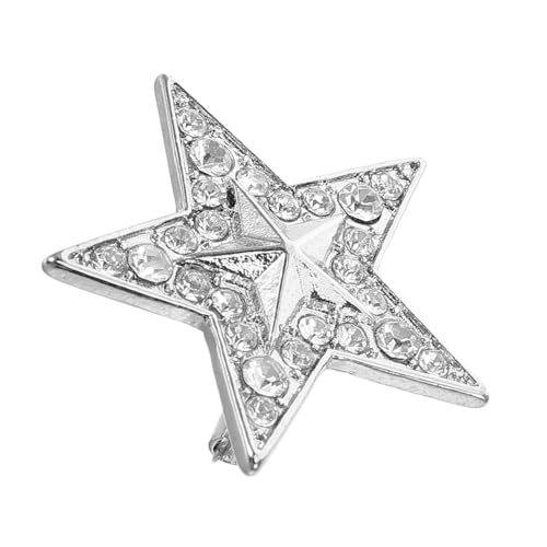 VALICLUD Retro Sternbrosche aus Legierung mit Strassbesatz Modische Anstecknadel für Damenjacken Eleganter Schmuck für Kleidung und Accessoires Silberfarbene Vielseitige Brosche für Damen von VALICLUD