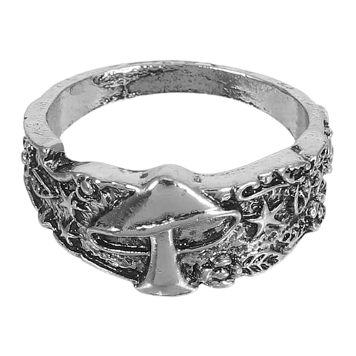VALICLUD Retro Vintage Finger Ring mit Pilz Stern und Design Vielseitiger Stylischer Schmuck für Herren und Damen Langlebiges Material Einzigartiger Hand Schmuck von VALICLUD