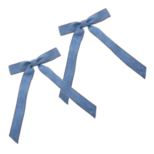 VALICLUD Retro-eleganz Haarspangen Mit Denim-schleife Sichere Entenschnabelklammer Für Damen Und Mädchen Haarstyling-accessoires Haarschmuck Mit Süßen Schleifen Für Jedes von VALICLUD