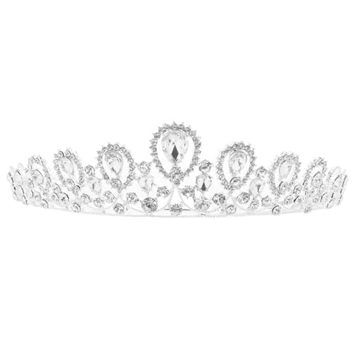 VALICLUD Rhinestone Brautkrone Damen Tiara Leichter Stabiler Kopfschmuck für Hochzeit Verlobung Party Bühnenauftritt Diadem mit Funkelnden Kristallen von VALICLUD
