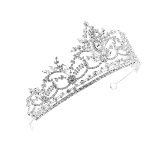 VALICLUD Rhinestone Brautkrone Diadem Elegant Glitzernd Hochzeit Haarschmuck Damen Tiara Stirnband für Festliche Anlässe und Feierlichkeiten von VALICLUD