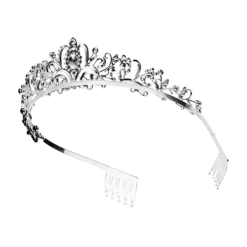 VALICLUD Rhinestone Brautkrone mit Kamm Silber Schwarz Haarschmuck für Hochzeit Abschlussball und Party Funkelnde Strass Tiara für Brautjungfern und Festliche Anlässe von VALICLUD