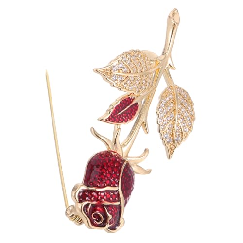 VALICLUD Strass-rosenblütenbrosche Für Damen Zierliche Blumenbrosche Mit Strasssteinen Damenschmuck Für Kleider Und Mäntel von VALICLUD