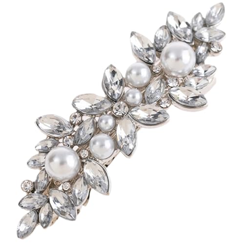 VALICLUD Rhinestone Haarklammer Haarschmuck Damen Haarspangen für Hochsteckfrisuren Braut Hochzeit Glänzende Haarclips Stabil Langlebig Silber von VALICLUD