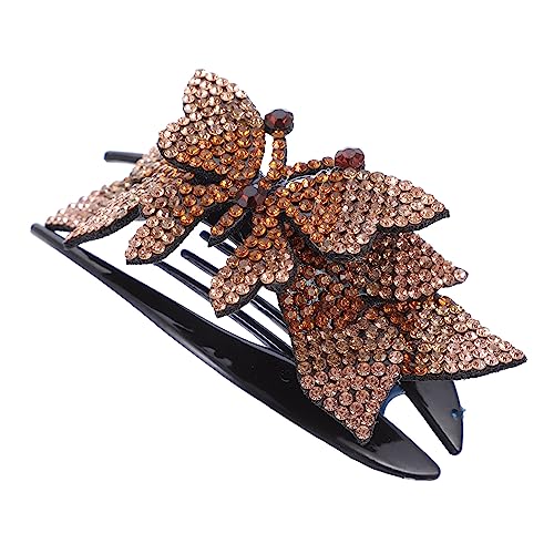 VALICLUD Rhinestone Haarklammer mit Schleifen Design Champagnergold Modischer Haarclip für Damen Stabiles Material Leicht und Vielseitig für Alltag Partys Hochzeit und Geschenkidee von VALICLUD