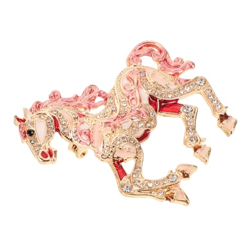 VALICLUD Rhinestone Pferdebrosche Damen Zinklegierung Tier Anstecker Leicht Elegant für Jacken Schals Party Outfits von VALICLUD