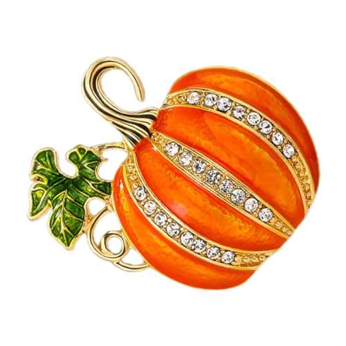 VALICLUD Rhinestone Pumpkin Brosche mit Funkelnden Kristallen Dekorativer Anstecker für Damen Vielseitiges Modeaccessoire für Pullover Jacken und Taschen zu Halloween und Erntedankfest von VALICLUD