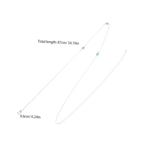 VALICLUD Rhinestone Waist Chain Belt für Damen Langlebige Körperkette mit Grünem Strass Stylisches Accessoire für Strand Outdoor und Alltag Minimalistisches Design Vielseitig Kombinierbar von VALICLUD