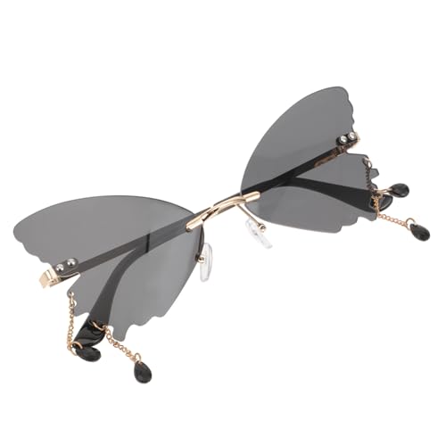 VALICLUD Rimless Butterfly Sonnenbrille Damen Trendige Fun Sonnenbrille Partybrille für Streetwear und Fotoshootings Große Schmetterlingsform Langlebiges Pc Material Stylisches Accessoire von VALICLUD