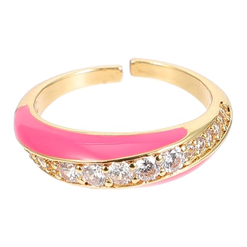 VALICLUD Ring weihnachtsgeschenke weihnachts präsente weihnachtgeschenke Kristall-Fingerband Frauen klingeln modeschmuck öffnen unruhig Fräulein Mikroeinlage aus Kupfer Rosa von VALICLUD