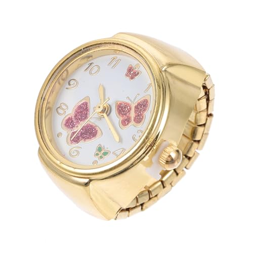 VALICLUD Schmuckring Uhr Mit Schmetterlingsmotiv Dekorative Metall Ringuhr Klassische Glänzende Uhr Für Finger Perfektes Für Damen Und Herren von VALICLUD