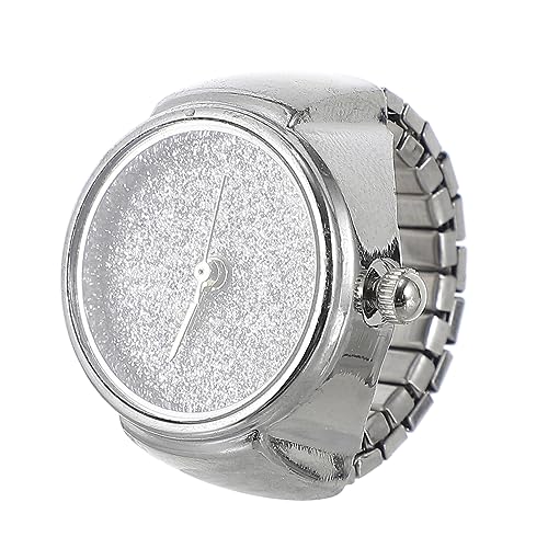 VALICLUD Ringuhr Geburtstags-Dekorring Herrenuhr Herrenringe Vintage-Uhren für Herren Modeuhr zwillengummi Schmuckuhr für paare Bewegungsring Uhrenringe für Damen Legierung Silver von VALICLUD