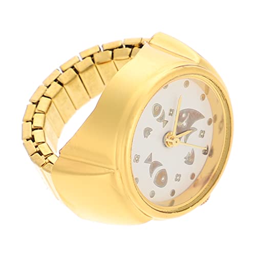 VALICLUD Ringuhr Reifen Frauen schauen zu Polierset für Uhren Silberne Uhr einstellbar edelstahlringe fingeruhr Knopfzellenbatterie knopfbatterie Versorgung sammeln Uhrenring Glas Golden von VALICLUD