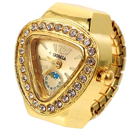 VALICLUD Ringuhr Unisex Fingeruhr Mit Strasssteinen Lässige Kleiner Ring Design Uhr Quarz Uhr Für Damen Und Mädchen Retro Fingerschmuck von VALICLUD
