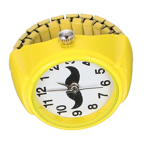 VALICLUD Ringuhr elastisches Armband fingeruhr Dekorative Uhr Geschenkidee Hand Uhr Armbanduhr für Damen - Gold Schmuck Ringe Fingerring- Uhr mit elastischem Abs Yellow von VALICLUD