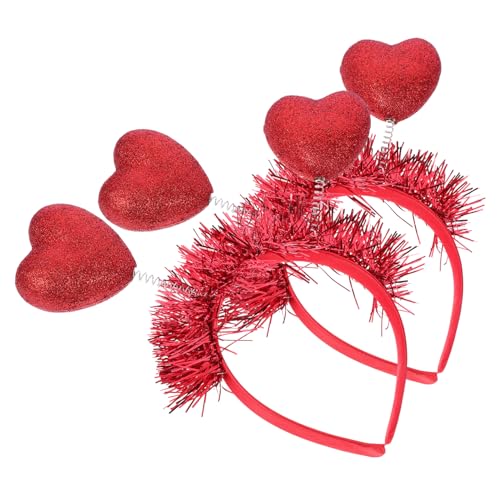 VALICLUD 2stücke Dekorativer Kopfschmuck Mit Creolen Für Damen Haaraccessoire Mit Herzen-design Für Hochzeitszubehör Und Valentinstagsgeschenk von VALICLUD
