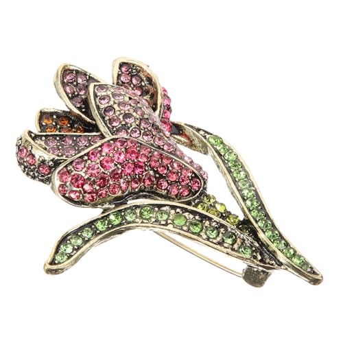 VALICLUD Rosenblüten Brosche Damen Lapel Pin Strass Schmuck für Jacke Mantel Stola Kleid Hut Anstecknadel Eleganter Schal Schmuck Modisch für Festliche Anlässe und Alltag von VALICLUD