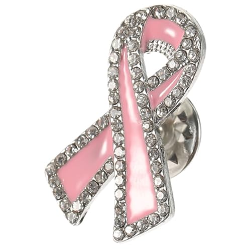 VALICLUD Rote Brustkrebs brosche mit Strass Leichte Metall Anstecknadel für Frauen Langlebiges Schmuck Accessoire für Kleidung Taschen Hüte Brustkrebs Bewusstseins symbol von VALICLUD