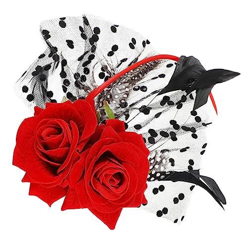 VALICLUD Rote Rosen Haarnadel mit Spitzenbesatz Floraler Brautschmuck für Hochzeiten Halloween und Festliche Anlässe Eleganter Haarclip für Damen Langlebiges Modeaccessoire von VALICLUD