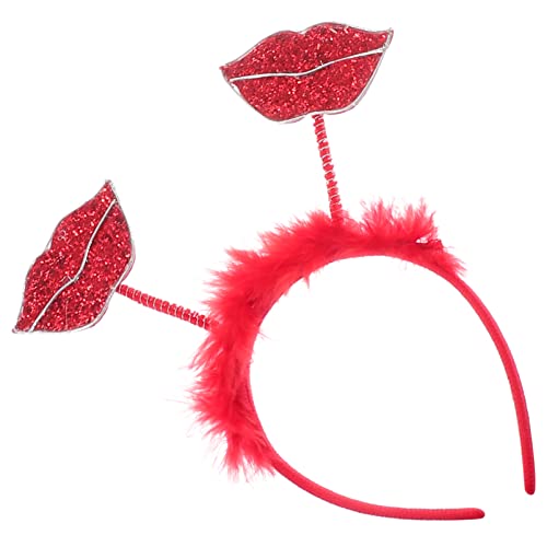 VALICLUD 1stk Valentinstag Stirnband Valentinstag Haarreifen Haarband Haarschmuck Rotes Kopfbopper-stirnband Hochzeit Haarband Valentinstag Herz Stirnband Modekleidung Gritbo Lippen Schal von VALICLUD