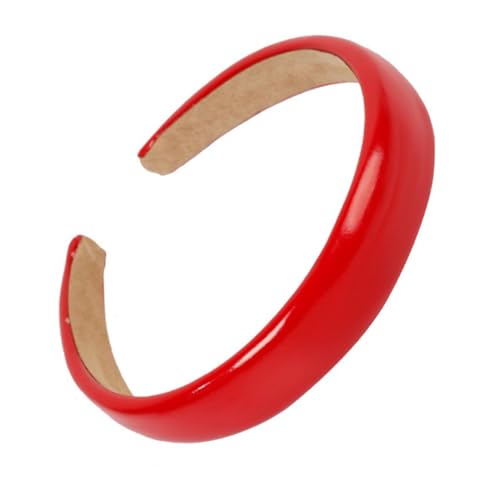 VALICLUD Rotes Stirnband Für Damen Rutschfeste Haarband Aus Pu-leder Breitkrempiges Haarreif Angenehm Zu Tragen Für Alltag Und Anlässe von VALICLUD
