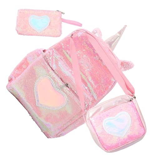 VALICLUD Rucksack-Set Für Mädchen Schulhandtaschen Pailletten-Material Studentenrucksäcke Verstellbare Träger von VALICLUD
