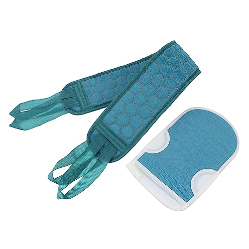 VALICLUD 2stücke Dusche Rückenschrubber Peeling-gurt Bademassagebürste Badezimmerzubehör Badetuch Duschhandschuhe Hautfreundlich Streifendesign von VALICLUD