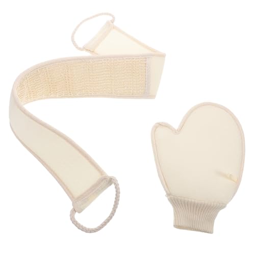 VALICLUD Rückenschrubber Und Peelinghandschuh Set Bade-rückenschrubber-gurt Mit Badehandschuhen Für Damen Körperpeeling-handschuh Aus Baumwolle Und Leinen Duschwerkzeuge Für Zuhause von VALICLUD