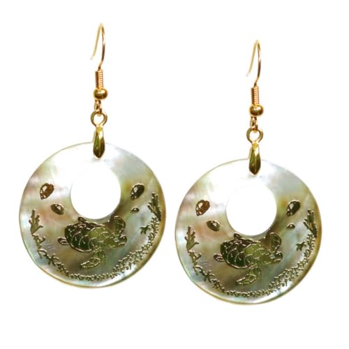 VALICLUD Muschelohrringe Aus Abalone Muschel Runde Hohle Ohrringe Modische Ohrhänger Für Damen Und Mädchen Schmuck Aus Natürlichem Material von VALICLUD