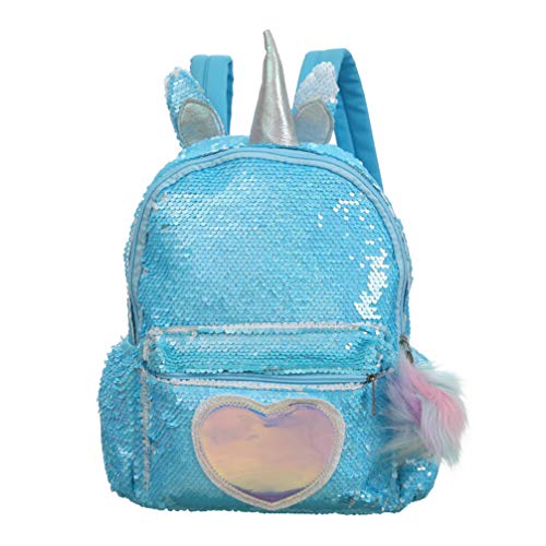 VALICLUD Sack Pailletten Kinder Rucksack Niedlichen Einhorn Schulranzen Schillernden Schulrucksack für Schüler Studentenrucksack von VALICLUD