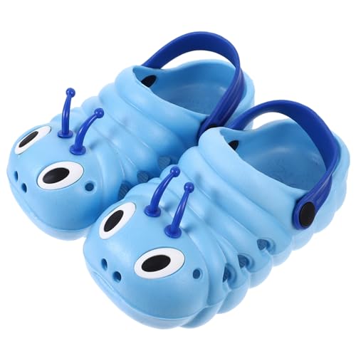VALICLUD Sandalen Blau Rutschfeste Sommer Hausschuhe Jungen Mädchen Cartoon Strand Schuhe Leicht Atmungsaktiv Slipper für Alltag und Party von VALICLUD
