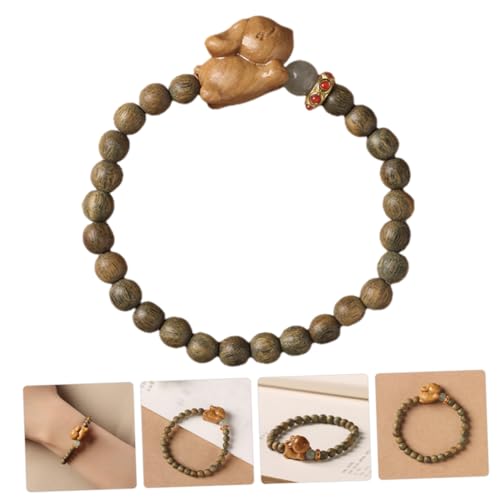 VALICLUD Sandelholz Armband Perlen Cute Bunny Design Unisex Partner Schmuck Freundschaft Armband für Damen Herren Geschenk Ostern Alltag von VALICLUD