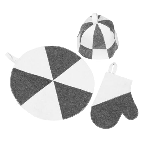 VALICLUD Sauna mit Sauna Hut Hitzebeständig Saugfähig und Atmungsaktiv Inklusive Matte und Handschuhe aus Dickem Filz Isolierend und Schützend für Damen und Herren im Dampfbad von VALICLUD