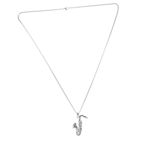 VALICLUD Saxophon Anhänger Halskette für Damen Rostfrei Modisches Charm Design Stilvolle Kette zur Betonung Eleganter Halslinien Vielseitig Kombinierbar mit Kleidern und Alltagsoutfits von VALICLUD