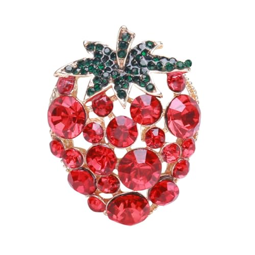 VALICLUD Schal Brosche Pin-ästhetik Stellnadel Schmuck Obst Stifte Mode Erdbeere Fruchtdekor Erdbeer-anstecknadel Erdbeer-brosche Dekorative Broschennadel Schalnadel Legierung Rot von VALICLUD
