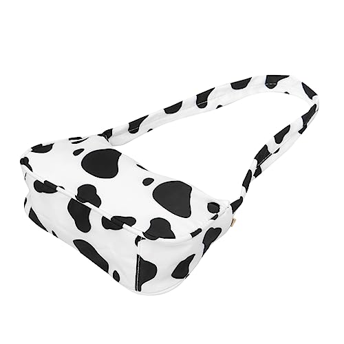 VALICLUD Kuhmuster Achselhöhlentasche Für Damen Pu-material Handtasche Mit Reißverschluss Leicht Und Tragbar Für Alltag von VALICLUD
